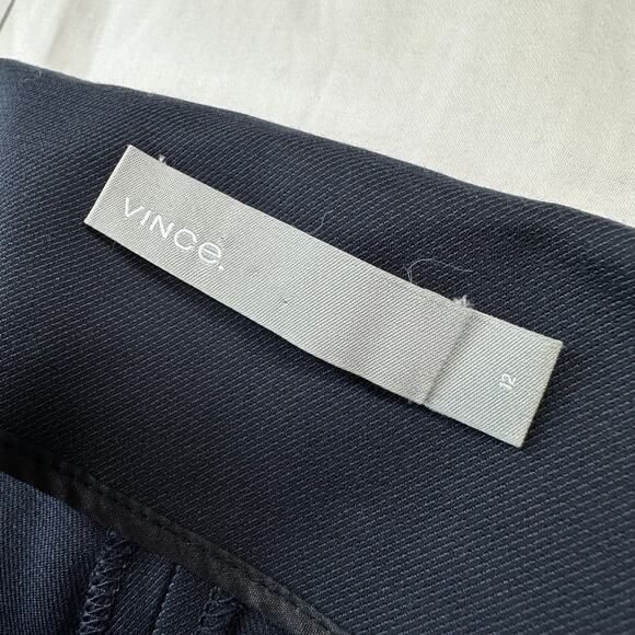 Vince Pants Womens 12 Blue Deconstructed Wide Leg Trouser Side Zip Classic Work - Picture 4 of 13